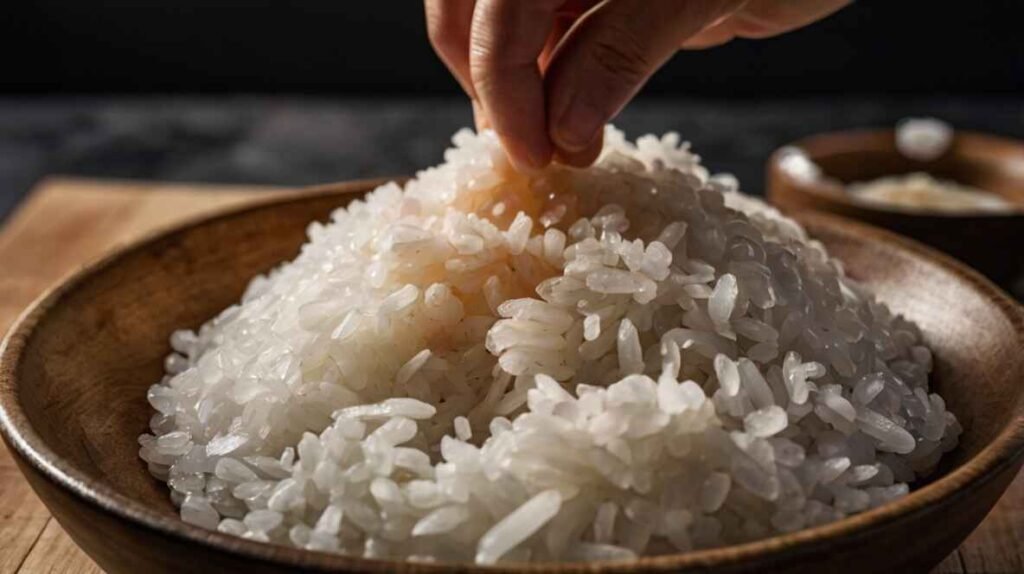 A Bowl Of Seasoned Sushi Rice Mixed With Rice Vinegar, Sugar, And Salt Salmon Sushi Bake (2)