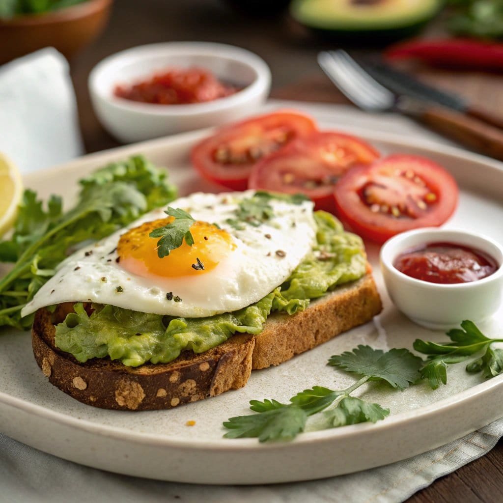Healthy avocado Toast with Egg, a delicious and fiber-rich breakfast option for a nutritious start to your day.
