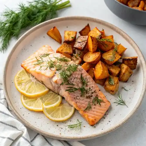 Baked Salmon With Sweet Potatoes-Salmon Recipes with a Lot of B12