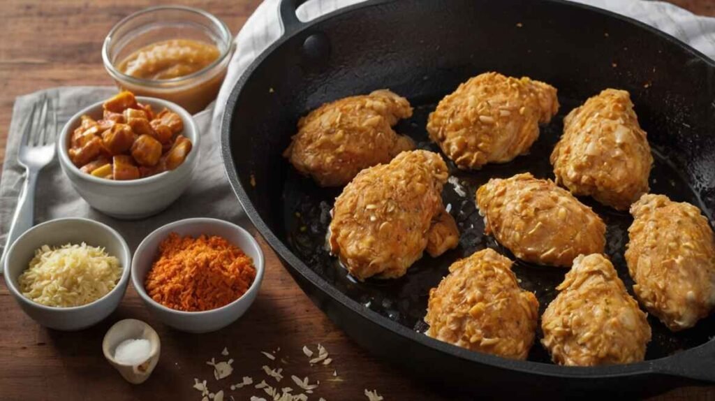 Golden-brown KFC Recipe Chicken Breast frying in hot oil, achieving the perfect crispy texture while staying juicy inside