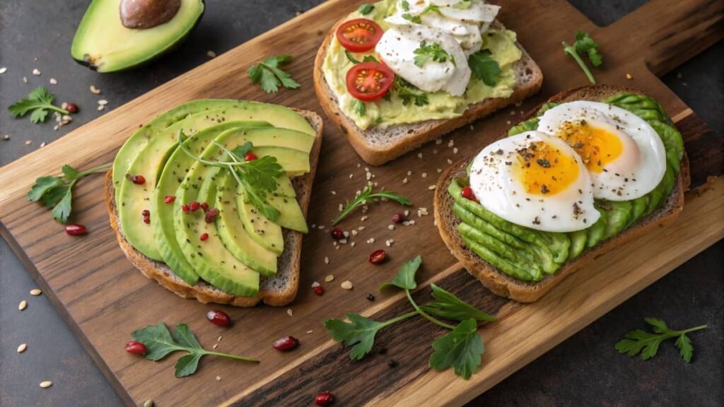 Variations Of Avocado Toast With Egg