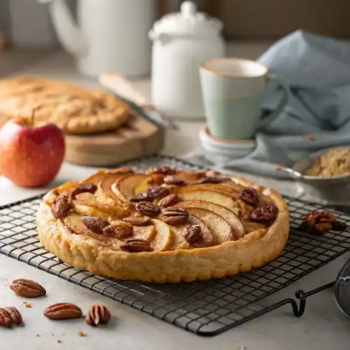 Perfectly Baked Danish Pastry Tart With Apples And Pecans