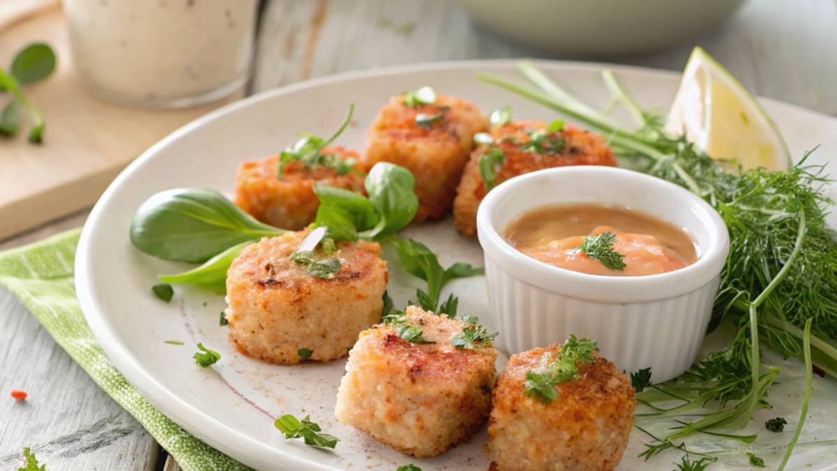 Appetizing Plate Of Crispy Salmon Bite