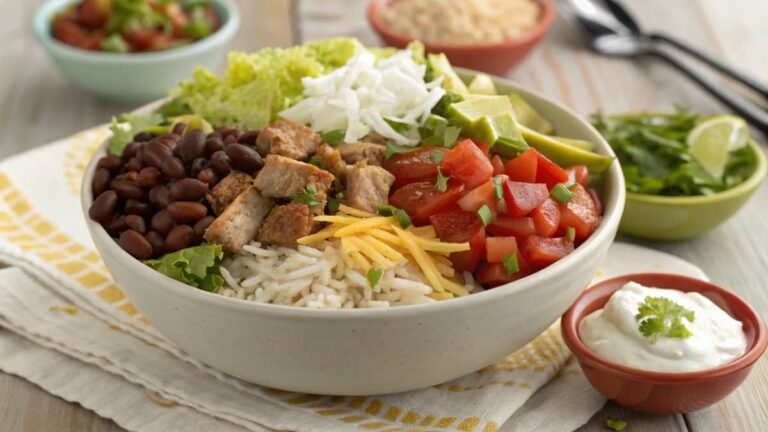 Moe’s Burrito Bowl Recipe Served With Fresh Topping