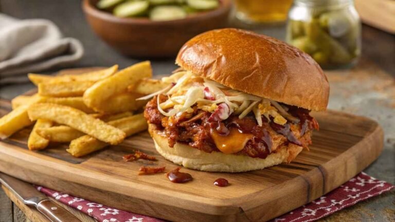 A Juicy Bbq Chicken Sandwich With Melted Cheese, Crispy Coleslaw (2)