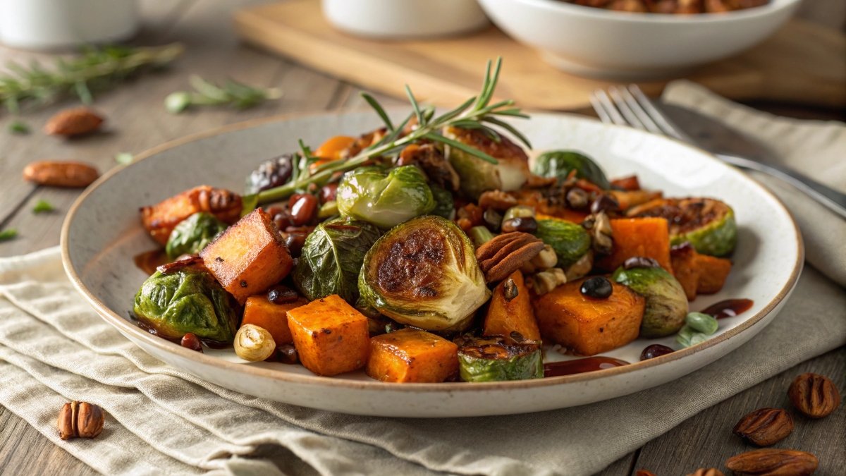 Crispy Roasted Brussel Sprouts & Sweet Potatoes – The Perfect Side Dish