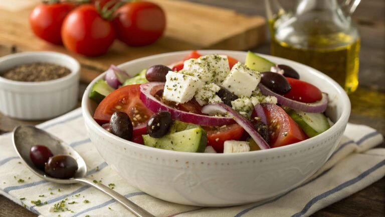 A bowl of Ina Garten Greek Salad