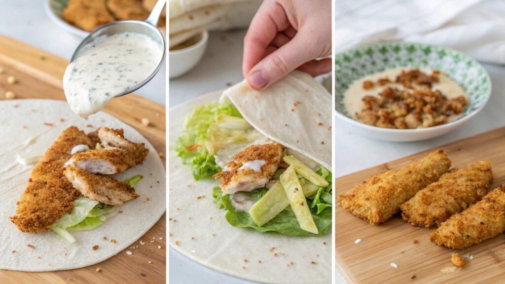 how to make crispy chicken ranch wrap