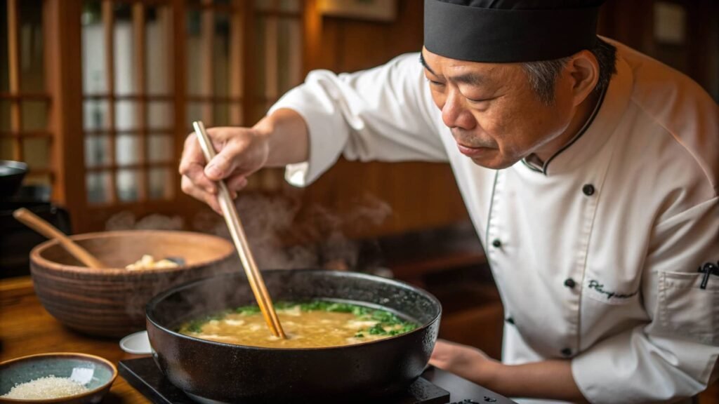 Cooking miso soup